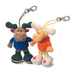 Nici 23907 Anhänger Mit Karabiner Plüsch 12cm Elch Rosa - Orange -Nici Plüschtiere Angebote Store 23906