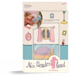 Nici 33238 Aufklappbares Puppen-Spielhaus Mit Stickern Wonderland MiniLina