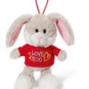 Nici 40182 Hase Mit T-Shirt "Love You" Anhänger Mit Loop 15cm Plüsch Love