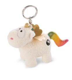 Nici 47371 Schlüsselanhänger Weißes Einhorn Rainbow Yin & Yang 10cm Plüsch