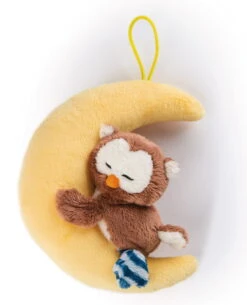 Nici 47875 Eule Oscar 9cm Schlafend Auf Dem Mond Plüsch Anhänger Loop Owlsons
