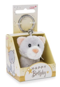 Nici 48122 Schlüsselanhänger Message Friends 6cm - Katze "Happy Birthday"