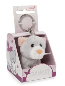Nici 48123 Schlüsselanhänger Message Friends 6cm - Katze "Danke!"