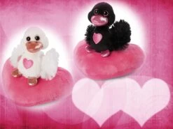 Nici 48264 + 48265 SET Schwäne Auf Herzkissen Ca 13cm Plüsch Love Classics GREEN -Nici Plüschtiere Angebote Store 48264 48265 SET