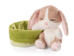 Nici 48709 Sleeping Pets Bunnies Hase Cappuccino 12cm Schlafend Im Körbchen Grün -Nici Plüschtiere Angebote Store 48709 03 ZA Frei 2048x1562