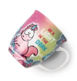 Nici 49113 Tasse Einhorn Midnight Floral "Be A Light In The Dark" Ca 360ml -Nici Plüschtiere Angebote Store 49113 02 ZA weiss 1938x2048